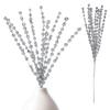 Hobby Lobby Christmas Silver Glitter & Sequin Ball Accent Pick for Holiday Tree Decor view 1