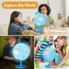 8-Inch Illuminated Kids Globe with 100+ Fun Illustrations, World Globes with LED Night Light, Light Up Globe Lamp for Classroom & Home Desk Decor, STEM Geography Learning Toy Gift for Children view 2