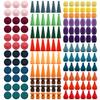 Candywood Large Set Rainbow Color Style Wooden Loose Parts Sensory Play Toys, 7 Shapes, 27 Colors, Rainbow Stacker Nesting Toys (162 PCS) view 1