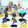 Bat-Man Birthday Party Supplies - 6pc Bat Hero Theme Table Centerpieces, Double Side Honeycomb Table Decorations, Cake Toppers, Photo Booth Props, for Boys and Girls Party view 2