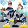 Bat-Man Birthday Party Supplies - 6pc Bat Hero Theme Table Centerpieces, Double Side Honeycomb Table Decorations, Cake Toppers, Photo Booth Props, for Boys and Girls Party view 3