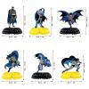 Bat-Man Birthday Party Supplies - 6pc Bat Hero Theme Table Centerpieces, Double Side Honeycomb Table Decorations, Cake Toppers, Photo Booth Props, for Boys and Girls Party view 4