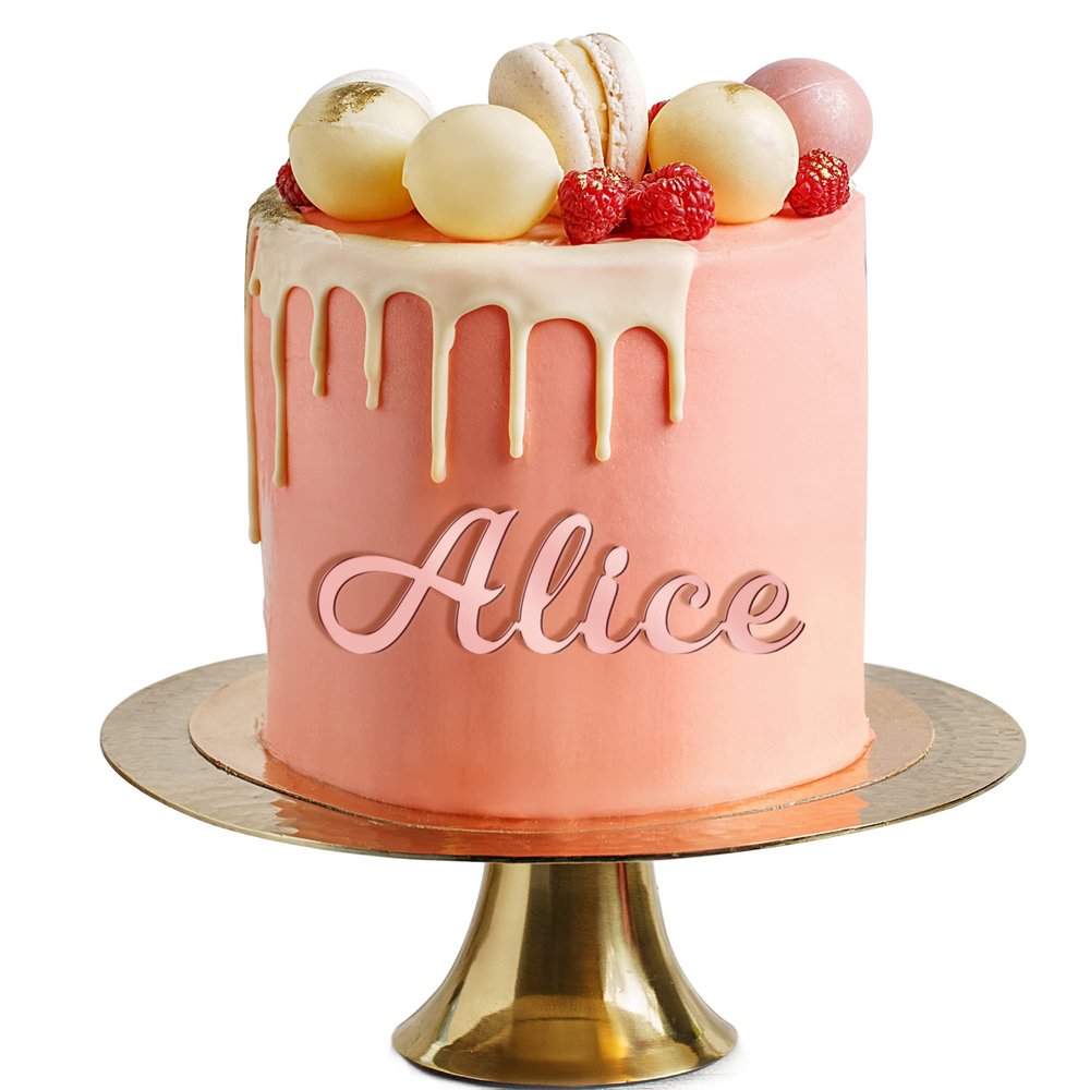 Personalized Cake Topper for Birthday Wedding with Any Text Numbers Mirror Acrylic Cake Toppers Cake Decoration for Birthday Anniversary Baby Shower Graduation (Rose Gold)