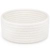 ABenkle Small Woven Basket, Empty Tiny Shallow Storage Basket, Mini Cotton Rope Baskets, Round Decorative Hamper, Basket Storage Bins for Toys, Spa, Socks, Nursery, Living Room- White view 1