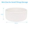 ABenkle Small Woven Basket, Empty Tiny Shallow Storage Basket, Mini Cotton Rope Baskets, Round Decorative Hamper, Basket Storage Bins for Toys, Spa, Socks, Nursery, Living Room- White view 2