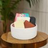 ABenkle Small Woven Basket, Empty Tiny Shallow Storage Basket, Mini Cotton Rope Baskets, Round Decorative Hamper, Basket Storage Bins for Toys, Spa, Socks, Nursery, Living Room- White view 3