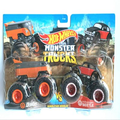 DieCast Hot Wheels Monster Trucks Demolition Doubles 1:64 Scale [Drag Bus vs Beetle]