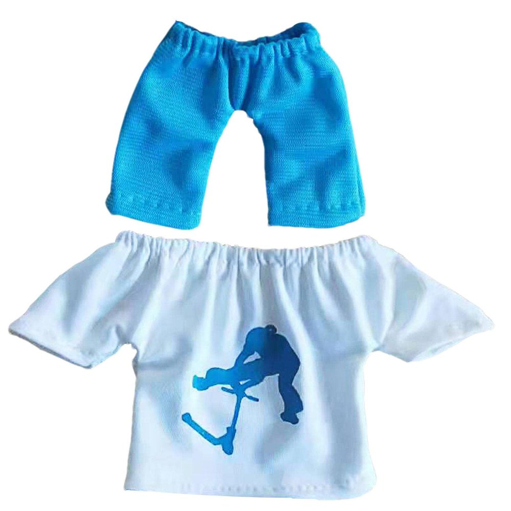 Chenfly Mini Finger Clothes for Kids | Fingertip Pants T-Shirt Set Fingerboarding Scooter Skateboards Accessories Interactive Toys Game Movement Party Favors Children Boys Girls Fun Gifts, Blue