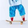 Chenfly Mini Finger Clothes for Kids | Fingertip Pants T-Shirt Set Fingerboarding Scooter Skateboards Accessories Interactive Toys Game Movement Party Favors Children Boys Girls Fun Gifts, Blue view 3
