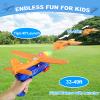 Fuwidvia 3 Pack Airplane Launcher Toys, 13.2'' LED Foam Glider Plane Toy for Boys, 2 Flight Modes Outdoor Flying Toys Birthday Gifts for Boys Girls 4 5 6 7 8 9 10 11 12 Year Old (Blue&Green&Orange) view 2