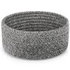 ABenkle Small Woven Basket, Empty Tiny Shallow Storage Basket, Mini Cotton Rope Baskets, Round Decorative Hamper, Basket Storage Bins for Toys, Spa, Socks, Nursery, Living Room- MIxed Grey view 1