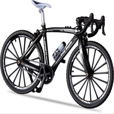 1:8 Scale Die-Cast Alloy Mini Mountain Bike Bicycle Model Toy Desktop Decoration Crafts for Cycling Lovers Bike Racers Athletes Children Boys and Girls (Black)