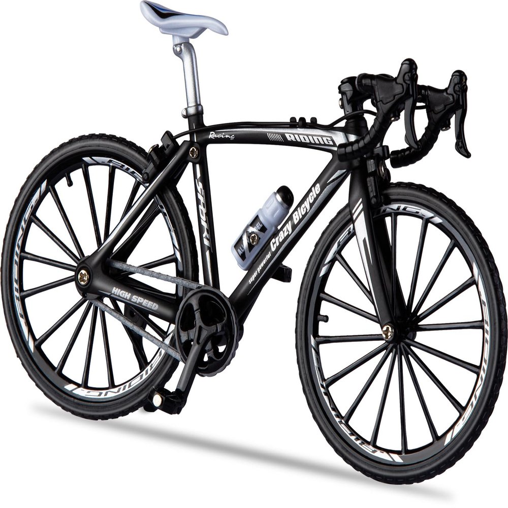 1:8 Scale Die-Cast Alloy Mini Mountain Bike Bicycle Model Toy Desktop Decoration Crafts for Cycling Lovers Bike Racers Athletes Children Boys and Girls (Black)