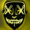 Halloween Cosplay LED Hacker Purge Mask EL Party Supplies Carnival Festival Party (yellow), 21x17x10cm view 1