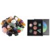 mookaitedecor Bundle - 2 Items: 1 lb Bulk Natural Raw Crystals Rough Stones & 7 PCS Indian Agate Crystal Polyhedral DND Dice Set for Home Decor view 1
