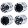 Que-T 4pcs/Set Metal Rear Wheel Rims Hubs for 1:14 Tamiya Trailer Tractor Truck Climbing RC Car view 1