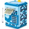 ATM Piggy Bank for Boys Girls, Vcertcpl Mini ATM Coin Bank Money Saving Box with Password, Kids Safe Money Jar for Adults with Auto Grab Bill Slot, Great Gift Toy Bank for Kids(Camouflage Blue) view 1