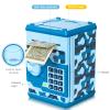 ATM Piggy Bank for Boys Girls, Vcertcpl Mini ATM Coin Bank Money Saving Box with Password, Kids Safe Money Jar for Adults with Auto Grab Bill Slot, Great Gift Toy Bank for Kids(Camouflage Blue) view 3