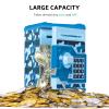 ATM Piggy Bank for Boys Girls, Vcertcpl Mini ATM Coin Bank Money Saving Box with Password, Kids Safe Money Jar for Adults with Auto Grab Bill Slot, Great Gift Toy Bank for Kids(Camouflage Blue) view 4