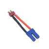 JFtech 3 pcs EC5 Female to T-Plug Male Connector Conversion Adapter 12 AWG Wire Cable for RC Hobby FPV Drone Car Lipo NiMH Battery ESC view 2