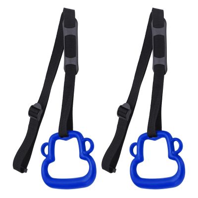 Kids Plastic Gymnastic Rings, 331lb Capacity Plastic Adjustable Straps Gymnastic Rings Pull Up Rings Buckle Straps Pull Up Exercise Rings Non-Slip Rings Olympic Rings Workout Strength Training(Blue)