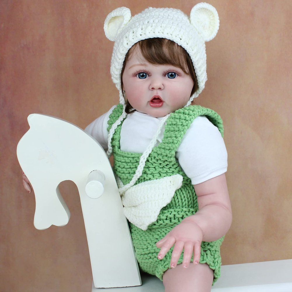 YIHANGG Realistic 3D Skin Reborn Baby Doll 24inch Soft Silicone Newborn Doll with Visible Veins 60cm Toddler Princess Toy Girl Dress Up Kids Birthday
