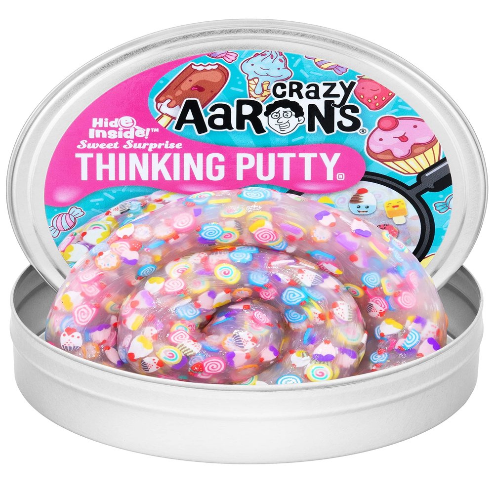 Crazy Aaron's Thinking Putty - Sweet Surprise - Clear Sensory Putty for Kids and Grown ups in a 4" Tin - Creative and Endless Fun, Stress Relief Therapy Toys, Never Dries Out - Made in USA
