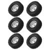 Dilwe RC Car Tires and Wheels, 6PCS Aluminum Alloy + Rubber Tires and Wheels for WPL C14 C24 C34 C44 B14 B24 B16 B36 RC Truck Accessories (Silver) view 1
