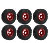 Dilwe RC Car Tires and Wheels, Aluminum Alloy + Rubber RC Car Tires and Wheels for WPL C14 C24 C34 C44 B14 B24 B16 B36 RC Truck(red) view 1