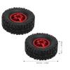 Dilwe RC Car Tires and Wheels, Aluminum Alloy + Rubber RC Car Tires and Wheels for WPL C14 C24 C34 C44 B14 B24 B16 B36 RC Truck(red) view 2