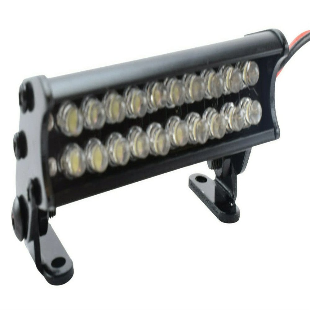Apex RC Products 20 LED 55mm Black Aluminum Light Bar - Compatible with Traxxas, Redcat, ECX, AMP & More RC Vehicles - Super Bright LED Lights - 6V - Black Lens