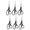 Westcott KleenEarth 8" Straight Stainless Steel Scissors, Pointed Tip, Black Handle, Pack of 6 (ACM15583-6) view 1