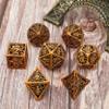 Dungeons and Dragons Dice DND Dice Set D and D dice Set D20 MTG Metal Dice Set Hollow Polyhedral Dice Role Playing Dice with Octopus Motifs for Dungeons and Dragons RPG Table Games view 2