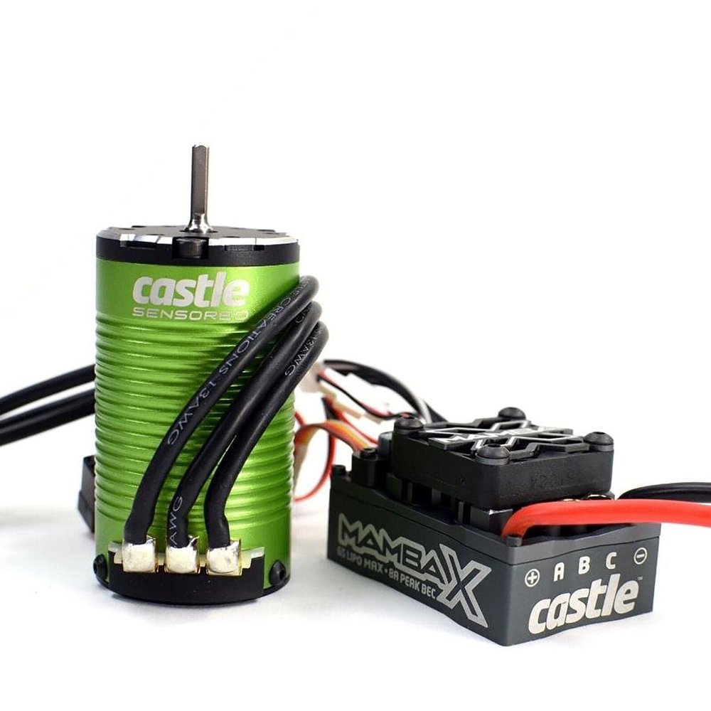 Castle Creations Mamba X SCT Brushless ESC / 1412-2100KV 5mm Sensored Motor Combo, CSE010015515, Black