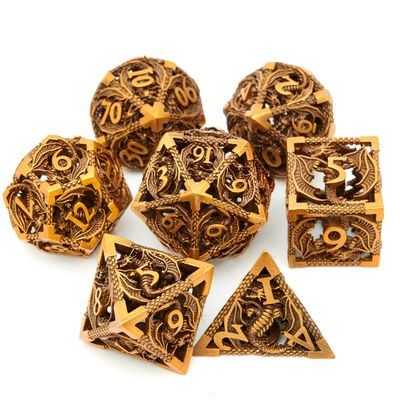 DND Dice Set Metal Dice Dungeons and Dragons Dice Gift Polyhedral Dice Set Role Playing Dice D20 Hollow Polyhedral Dices Sets for Dungeons and Dragons RPG MTG Table Games
