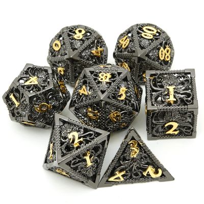 Dungeons and Dragons Dice DND Dice Set D and D dice Set D20 MTG Metal Dice Set Hollow Polyhedral Dice Role Playing Dice with Octopus Motifs for Dungeons and Dragons RPG Table Games