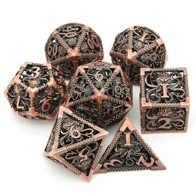 Dungeons and Dragons Dice DND Dice Set D and D dice Set D20 MTG Metal Dice Set Hollow Polyhedral Dice Role Playing Dice with Octopus Motifs for Dungeons and Dragons RPG Table Games