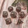 Dungeons and Dragons Dice DND Dice Set D and D dice Set D20 MTG Metal Dice Set Hollow Polyhedral Dice Role Playing Dice with Octopus Motifs for Dungeons and Dragons RPG Table Games view 3