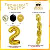 Sursurprise Two Legit To Quit Party Decorations, Two Legit To Quit Banner Cake Topper Gold Chain Balloon for Boys Hip Hop 2nd Birthday Party Supplies view 4
