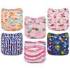ALVABABY Baby Cloth Diaper 6 Pack with 12 Inserts One Size Cloth Diaper Covers Adjustable Washable Reusable for Baby Girls and Boys view 1