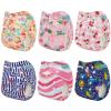 ALVABABY Baby Cloth Diaper 6 Pack with 12 Inserts One Size Cloth Diaper Covers Adjustable Washable Reusable for Baby Girls and Boys view 2