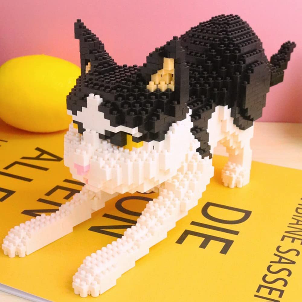 Uvini Micro Blocks Cat Building Set, Adult Building Set, Cat Model Toy for Women, Teens or Adult 1390 Pieces