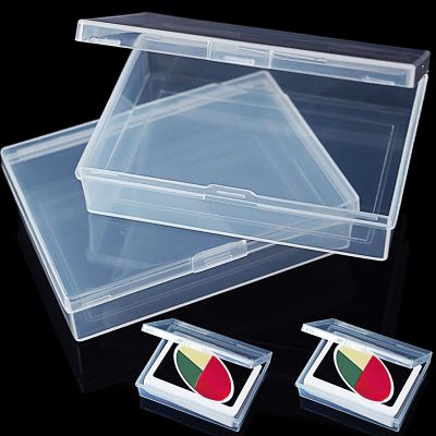 2 Packs Playing Card Case Deck Plastic Boxes Gaming Card Holder Organizer Empty Snaps Closed Plastic Storage Box Clear Playing Card Case Box Internal Size (3.6 Inch X 2.6 Inch X 0.8 Inch)