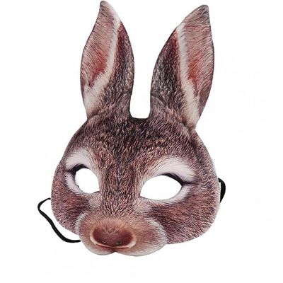 Froiny Easter Bunny Mask Simulation Rabbit Eye Mask with Long Ears Half Face Mask Costume for Carnival Birthday Halloween Cosplay