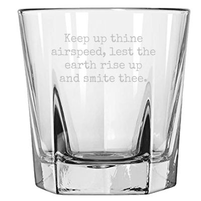 Funny RC Planes Gift - RC Aircraft Rocks Glass - RC Plane Pilot Present - Radio Controlled Aircraft - Whiskey Tumbler - Thine Airspeed