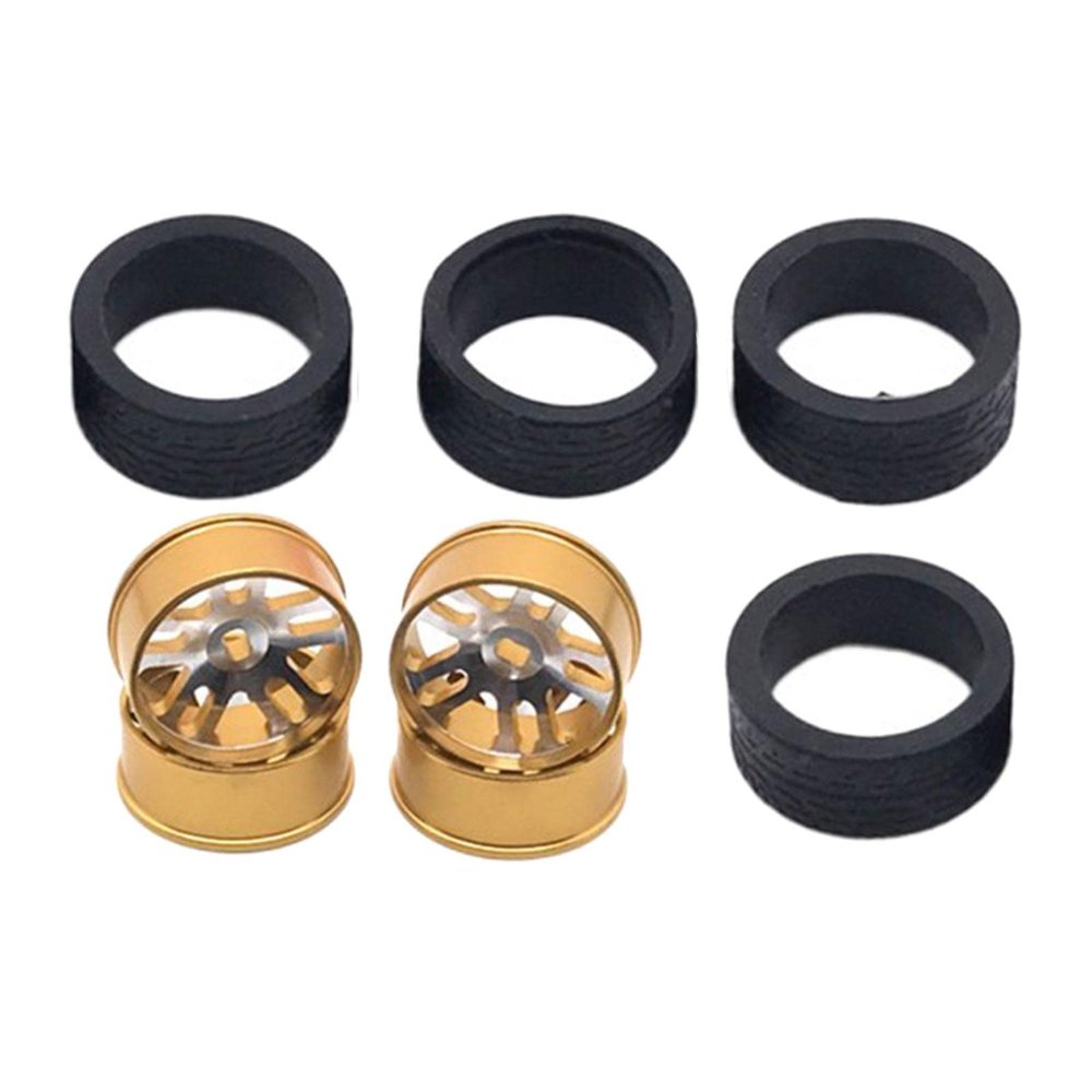 Almencla NC RC Car Trunk Tires Wheel Rims Replacement Upgrade Parts Accessory for 284131 K969 K979 K989 P929 P939 RC Car, Golden