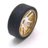 Almencla NC RC Car Trunk Tires Wheel Rims Replacement Upgrade Parts Accessory for 284131 K969 K979 K989 P929 P939 RC Car, Golden view 3