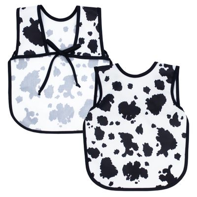 BapronBaby Cowhide Bapron - No Neck Tie Safer Bib for Baby & Toddler - Soft Waterproof Stain Resistant - Machine Washable - Sz Baby/Toddler 6m-3T