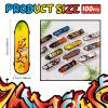 Hortsun 100 Pieces Mini Finger Skateboard, Finger Boards Set with Double Sided Pattern Creative Novelty Birthday Party Favors Exchange Gift Goodie Bag Stuffers, Random Pattern view 2