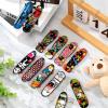 Hortsun 100 Pieces Mini Finger Skateboard, Finger Boards Set with Double Sided Pattern Creative Novelty Birthday Party Favors Exchange Gift Goodie Bag Stuffers, Random Pattern view 4